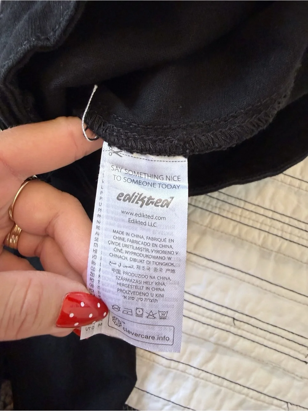NWT Edikted Olympia Cut Out Buckle Keyhole Flare Jeans Black Size Medium